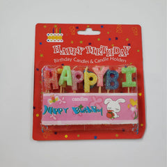Glitter Text Happy Birthday Candles - Perfect for Any Celebration