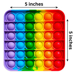 Rainbow Square Pop it Fidget Toy Dimensions