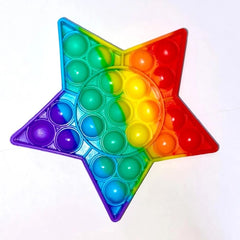 Rainbow Star Pop it Fidget Toy - Calming and Fun Sensory Play for Kids and Adults
