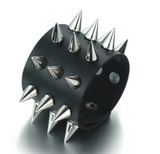 Buy TRIPLE ROW SPIKED PUNK LEATHER BRACELETSBulk Price