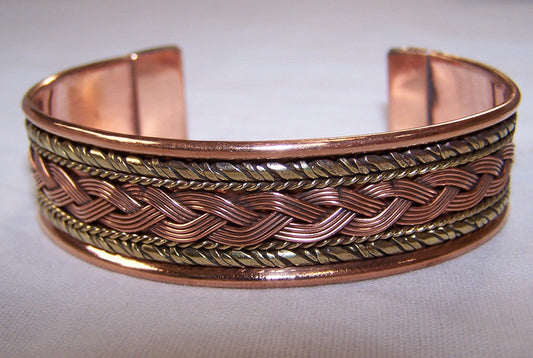 Wholesale DELUXE TWO TONE COPPER BANGLE CUFF BRACELET ( sold by the piece or dozen )