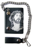 Buy JESUS CROWN OF THORNS TRIFOLD LEATHER WALLET WITH CHAINBulk Price