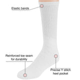 Wholesale Men's Solid Tube Socks - White- 120 pairs( 1 Case= 120Pcs) 0.945$/pc