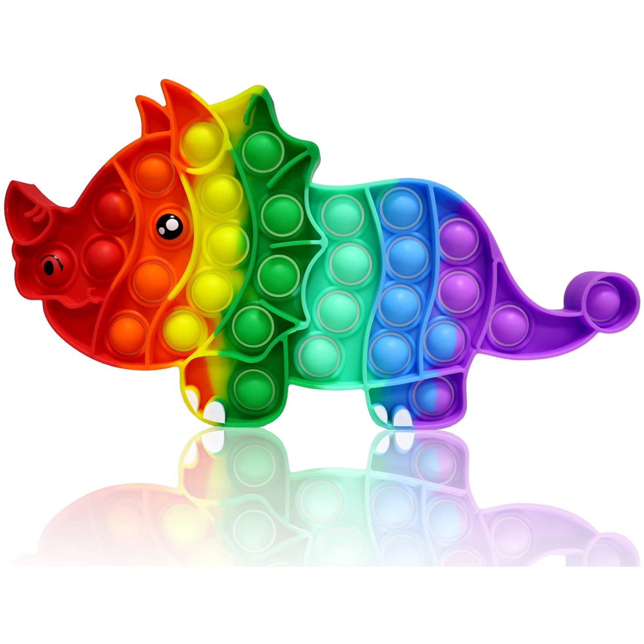 Rainbow Triceratops Dinosaur Pop it Fidget Toys